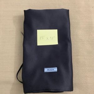 Prada 15” x 13” black dust bag (W701)